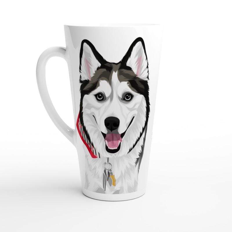 Custom Pet Pawtrait Print Material Large Mug / Classic / Head Custom Pet Pawtrait Mug - White Latte