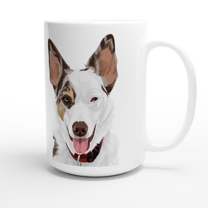 Custom Pet Pawtrait Print Material Custom Pet Pawtrait Mug - White Latte
