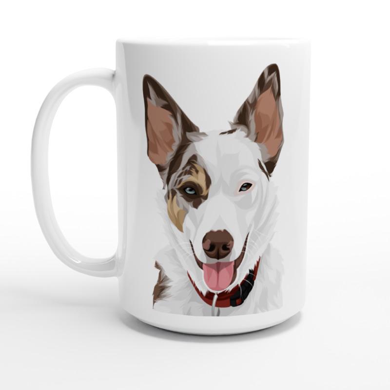 Custom Pet Pawtrait Print Material Medium Mug / Classic / Head Custom Pet Pawtrait Mug - White Latte