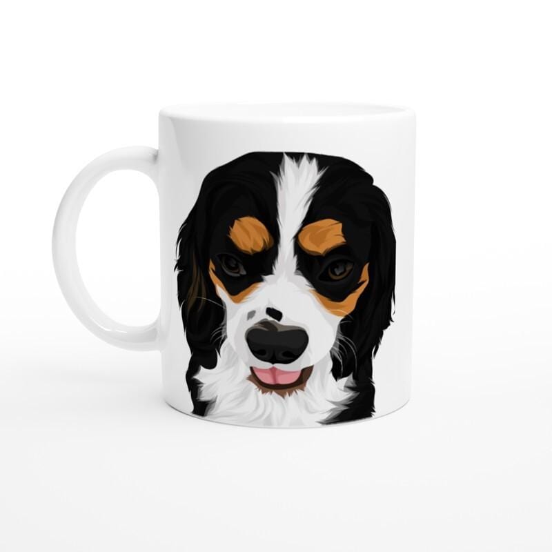 Custom Pet Pawtrait Print Material Standard Mug / Classic / Head Custom Pet Pawtrait Mug - White Latte