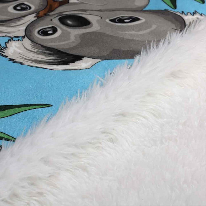 Cute Koalas Plush Sherpa Blankets Cute Koalas Blanket - Blue