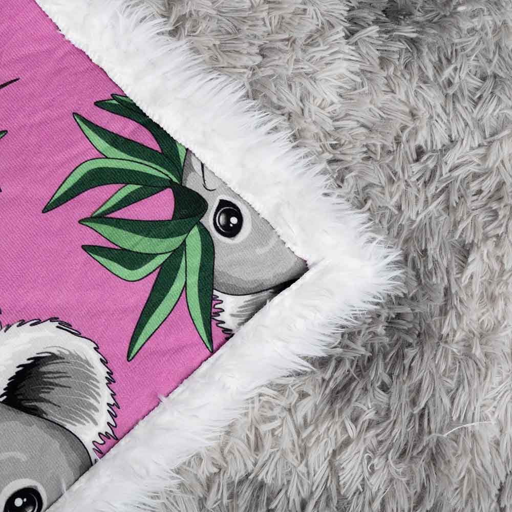 Cute Koalas Plush Sherpa Blankets Cute Koalas Blanket - Pink