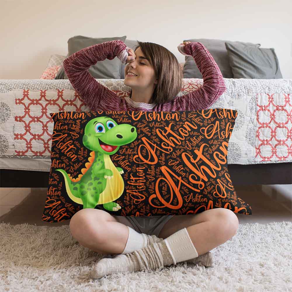 Personalised Dinosaur Character Name Personalised Pillow Cases