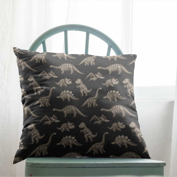 Dinosaur Fossils Dinosaur Fossils Cushion Cover - Black