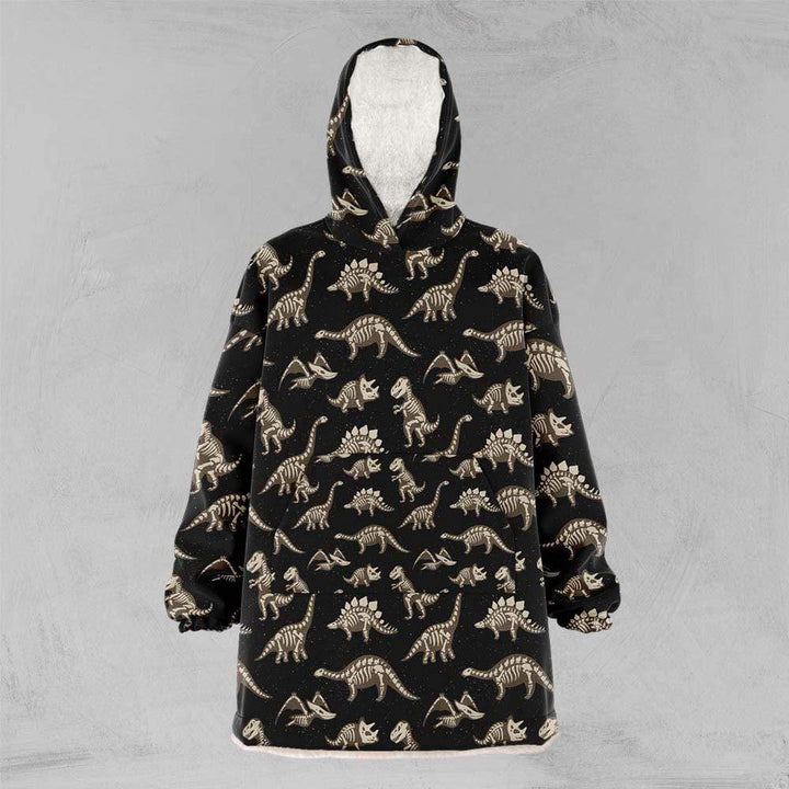 Dinosaur Fossils Dinosaur Fossils Oversized Floofy Hoodie - Black