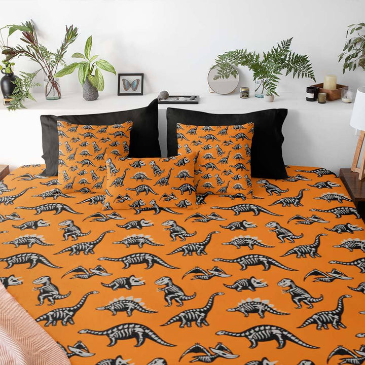 Dinosaur Fossils Dinosaur Fossils Quilt Cover Set - Orange