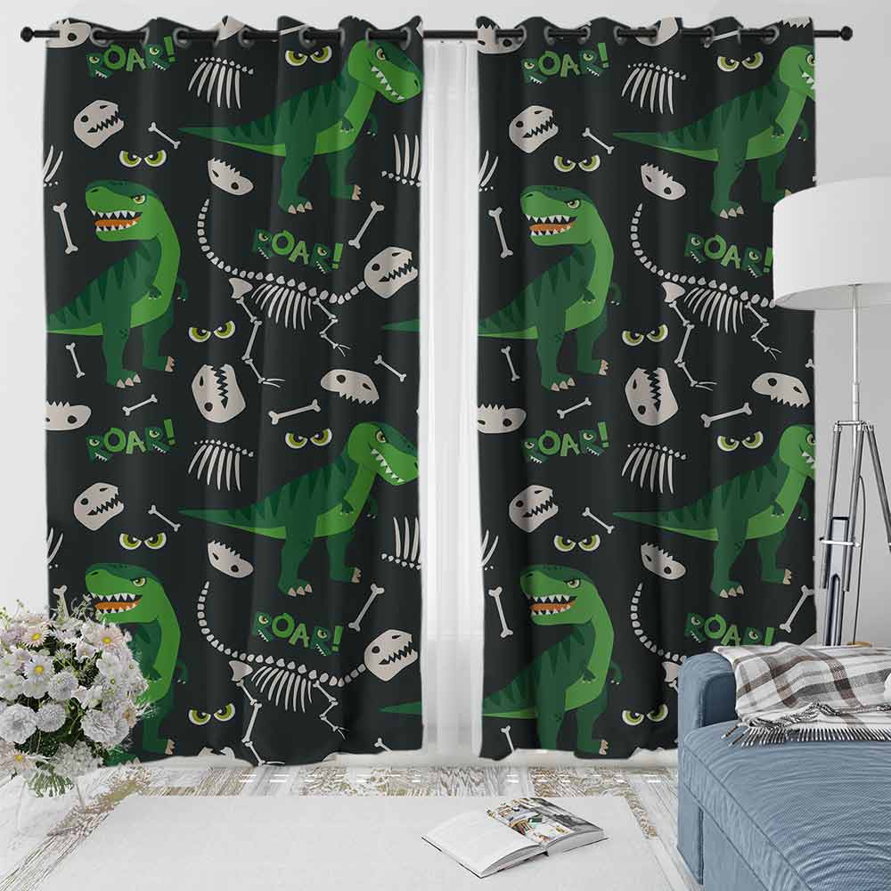 Dinosaur Roar Curtain Set-Dinosaur Roar-Little Squiffy