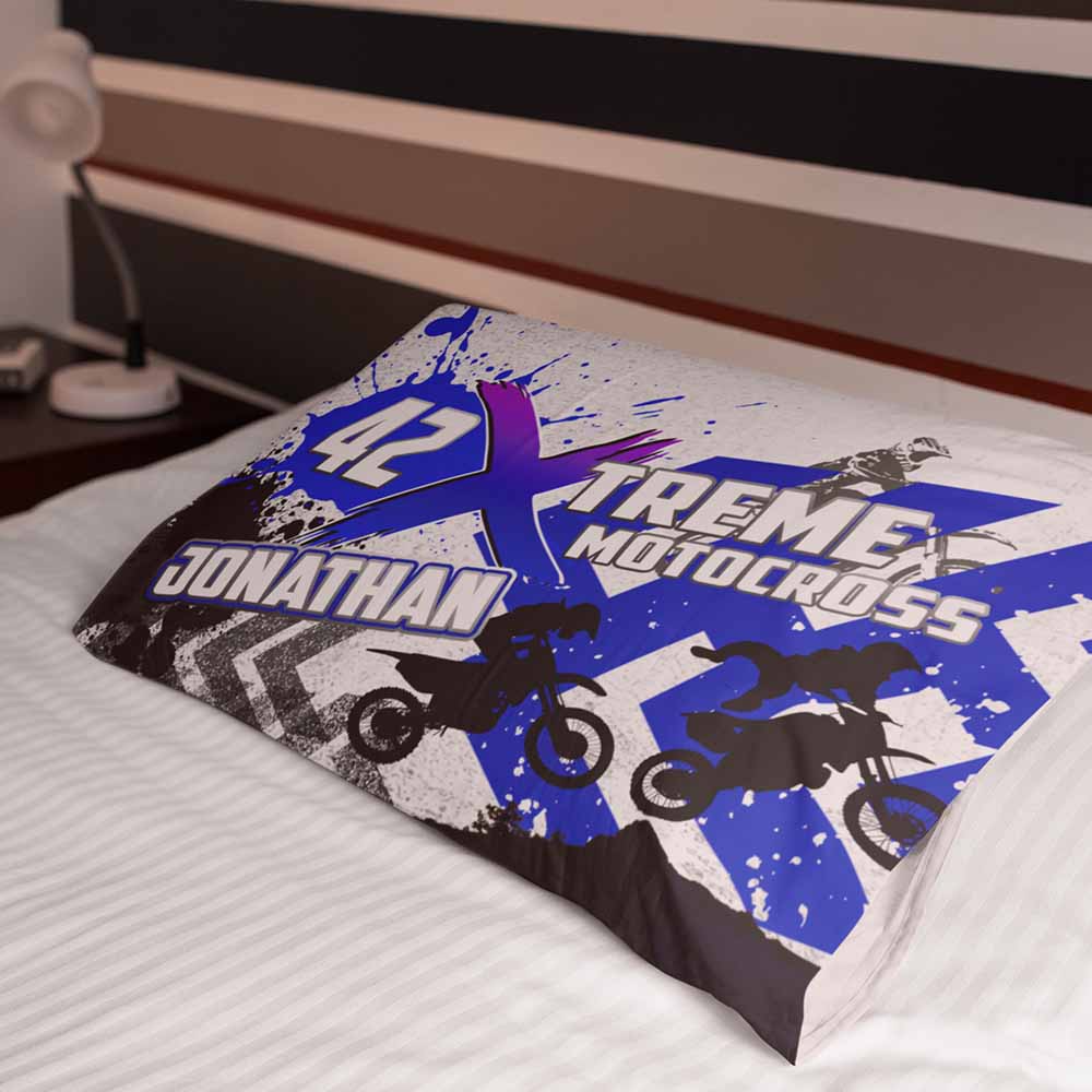 Custom Design Personalised Extreme Motocross Personalised Pillow Cases