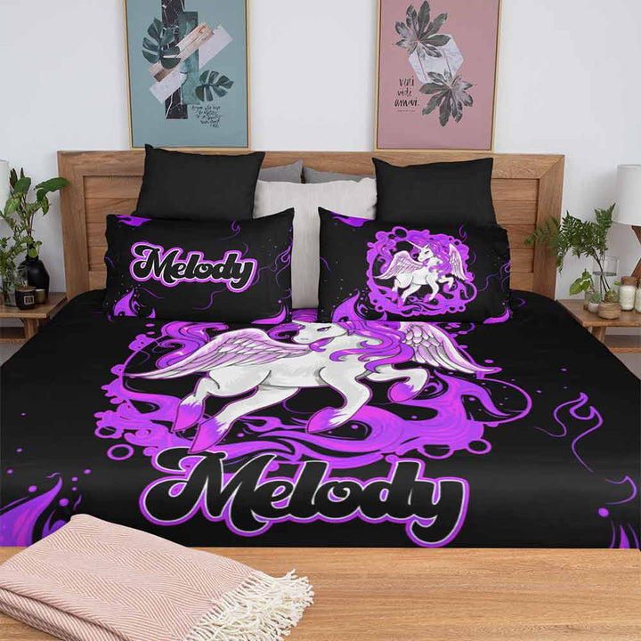 Personalised Fire Unicorn Personalised Quilt Cover Set