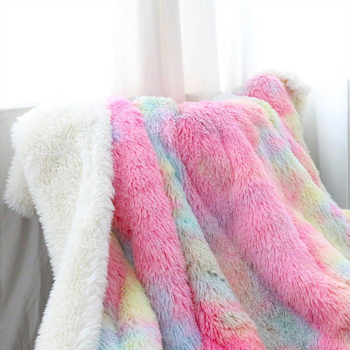 Fluffy Rainbow Unicorn Premium Plush Sherpa-Little Squiffy-Little Squiffy