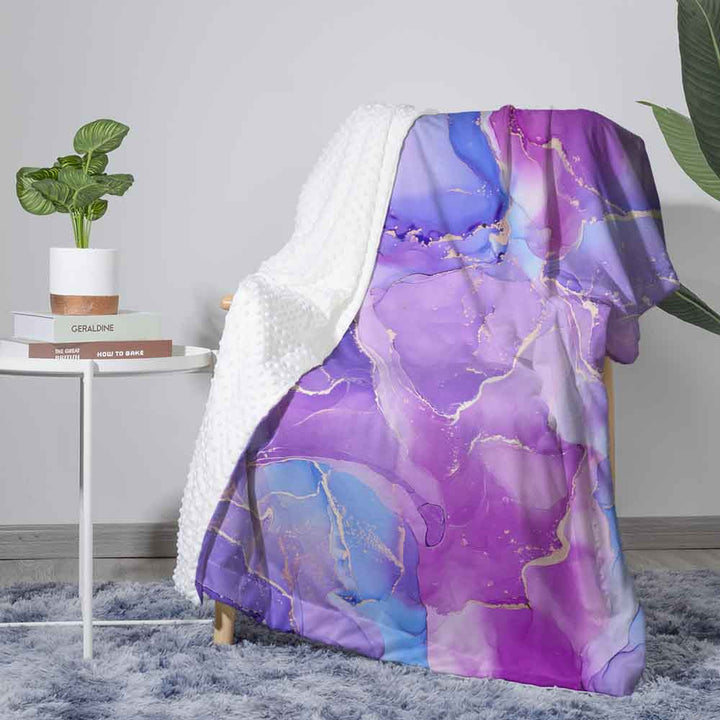 Luminescent Marble Fuchsia Marble Deluxe Minky Blanket