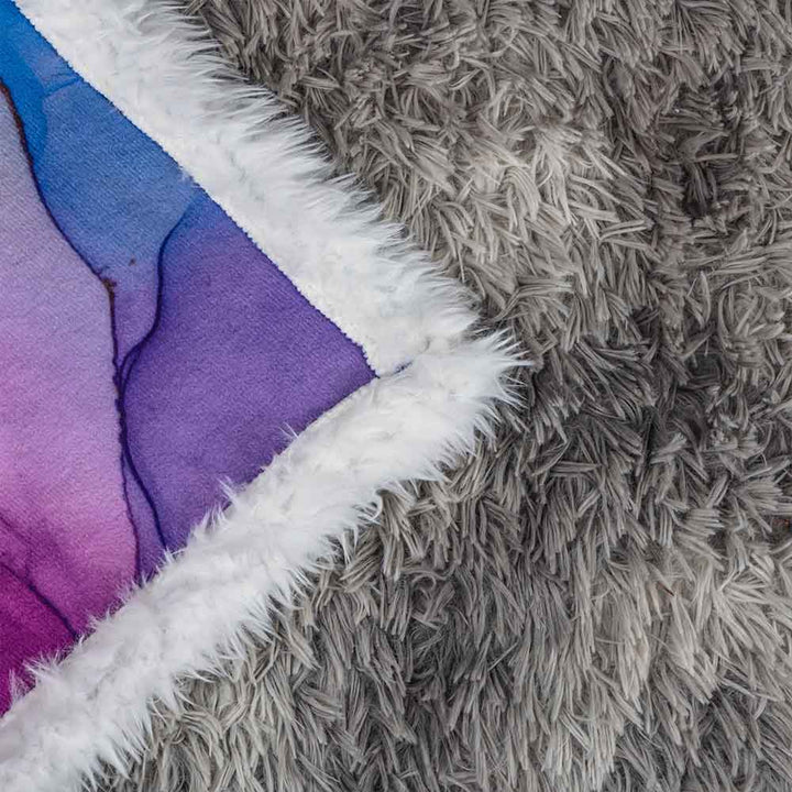 Marble Plush Sherpa Blankets Fuchsia Marble Blanket