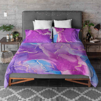 Marble Fuchsia Marble Quilt Cover Set