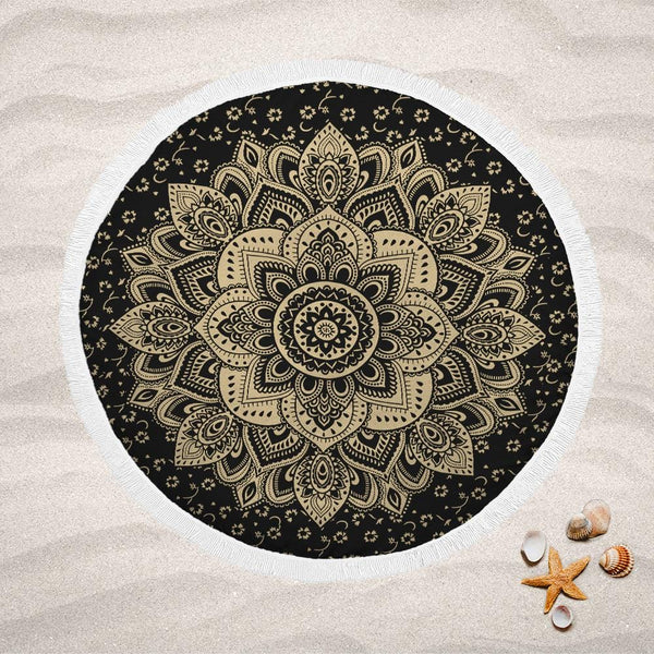 Golden Flower Mandala Golden Flower Mandala Lightweight Beach Towel