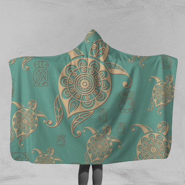 Green Sea Turtle Green Sea Turtle Hooded Blanket