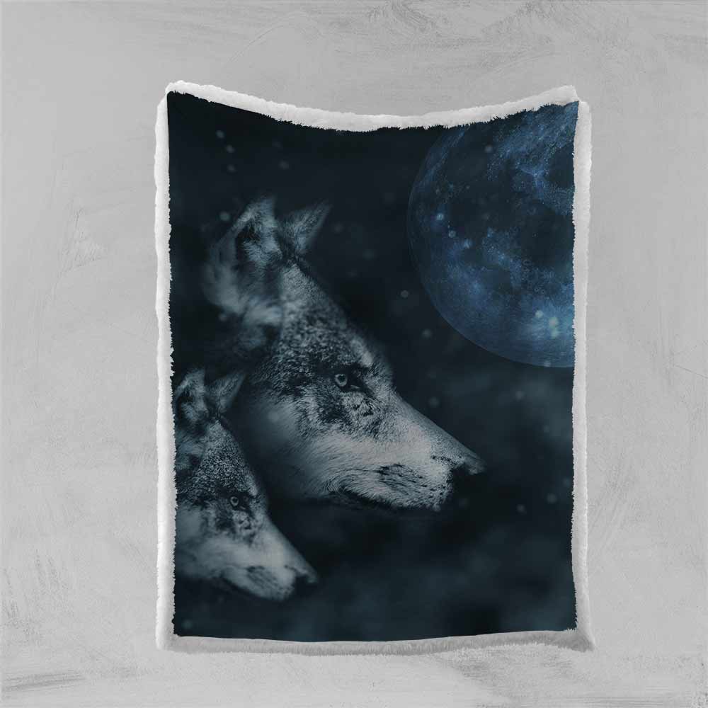 Grey Wolf And Pup Grey Wolf And Pup Blanket