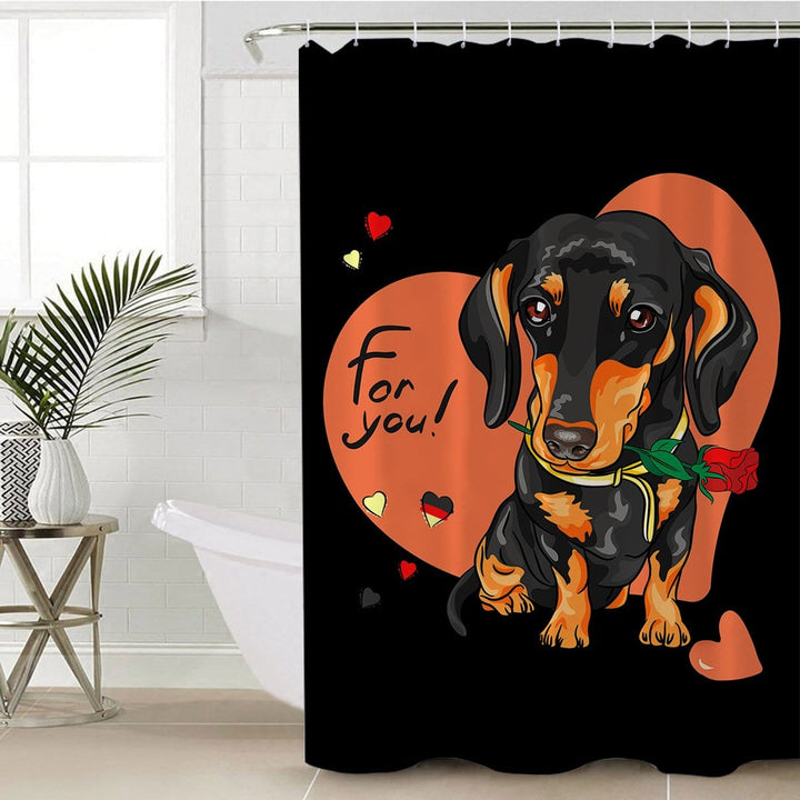 I Love Dachshund I Love Dachshund Shower Curtain
