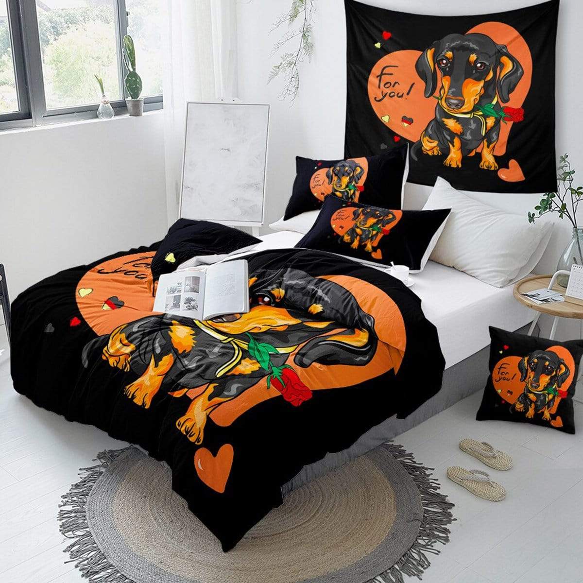 I Love Dachshund Quilt Cover Set Little Squiffy