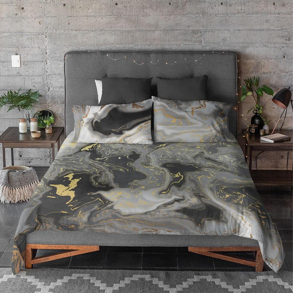 Kiama's Black Marble Quilt Cover Set-Marble-Little Squiffy