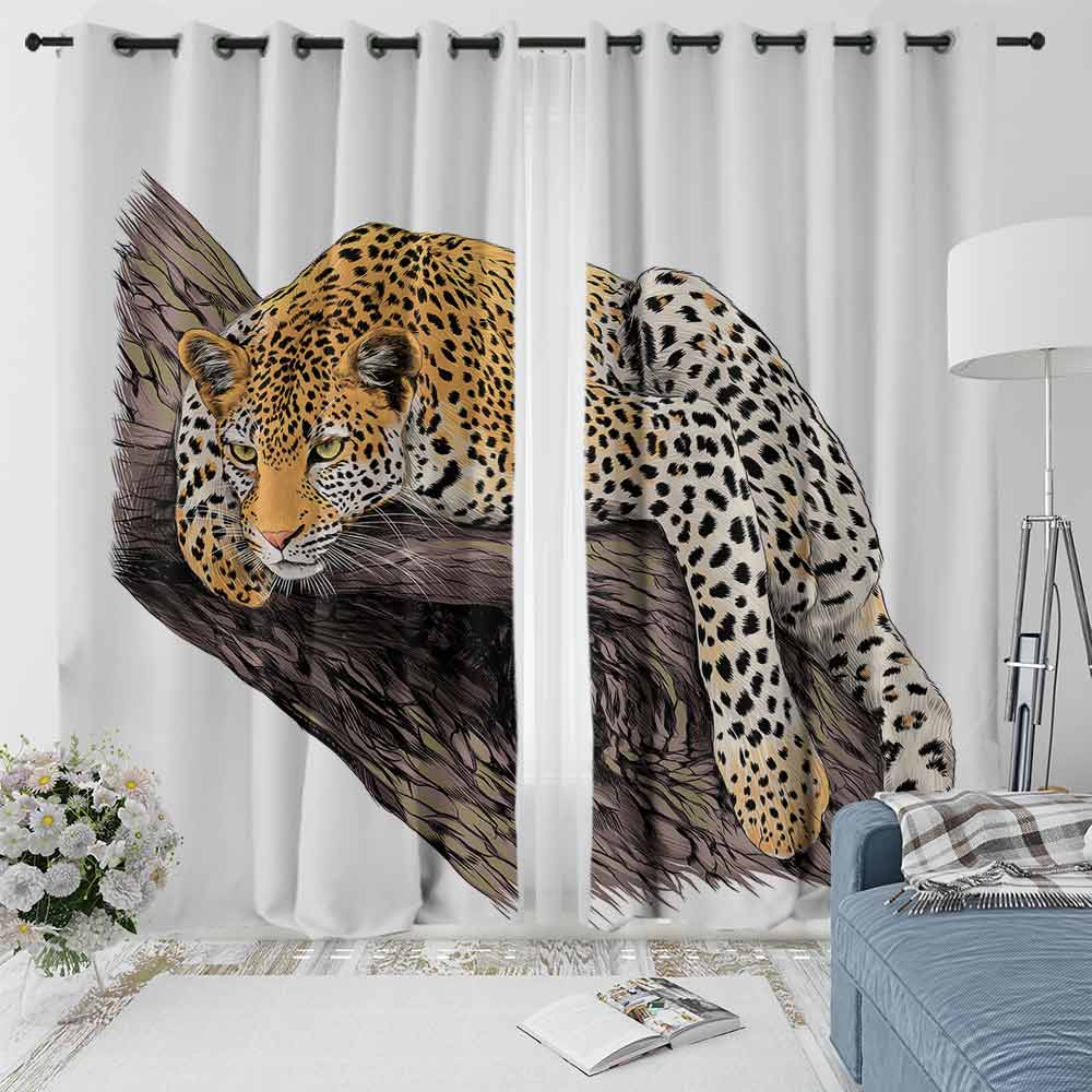 Leopardess Curtain Set-Leopardess-Little Squiffy