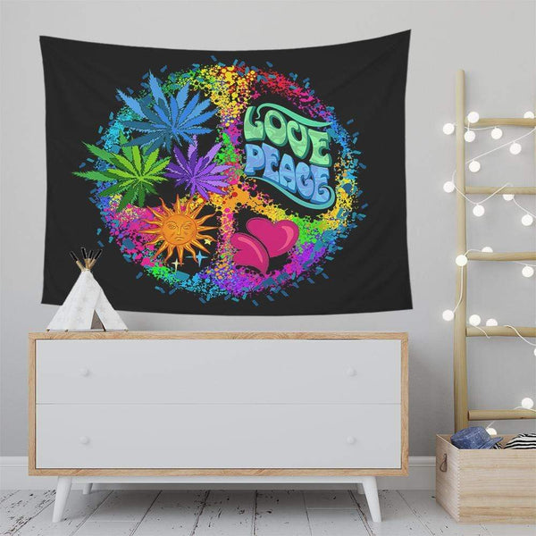 Hippie Love And Peace Hippie Love And Peace Tapestry