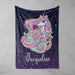 Personalised 75x100cm / Midnight Purple Magical Unicorn Personalised Squiffy Minky Blanket