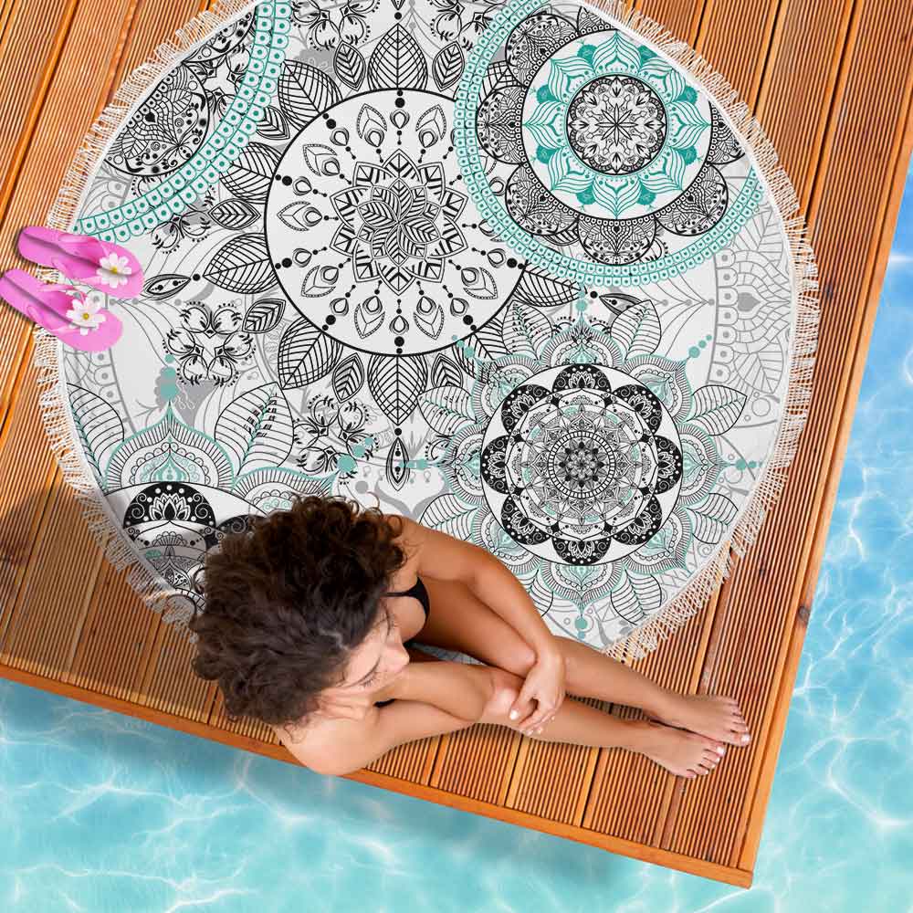Mandala Heavens Lightweight Beach Towel-Mandala Heavens-Little Squiffy