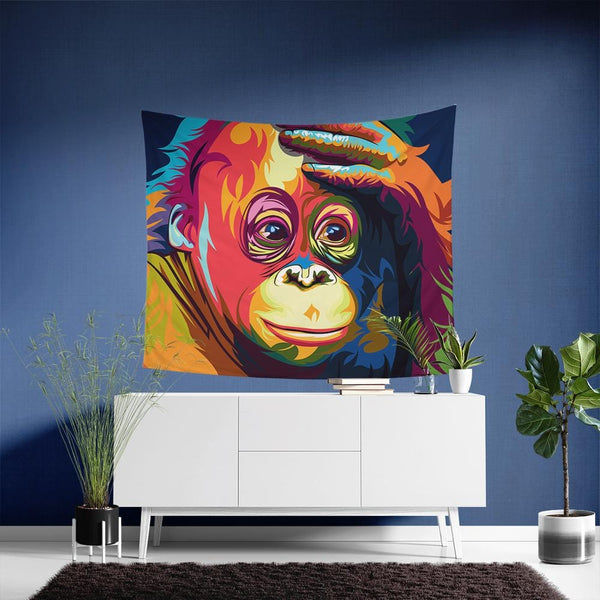 Melancholy Orangutan Melancholy Orangutan Tapestry
