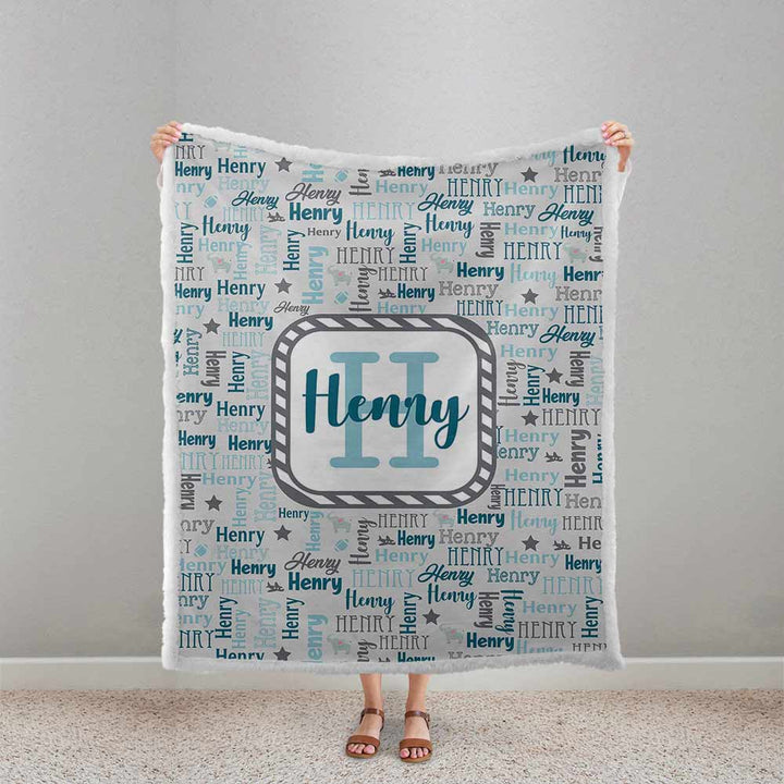 Personalised Plush Sherpa Blankets My Name Personalised Blanket