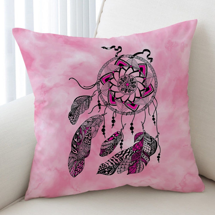 Namaste Dreamcatcher Pink Cushion Cover - On sale-On Sale-Little Squiffy
