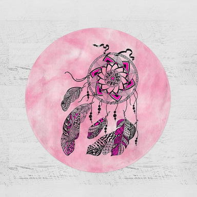 Namaste Dreamcatcher Pink Namaste Dreamcatcher Pink Round Minky Blanket