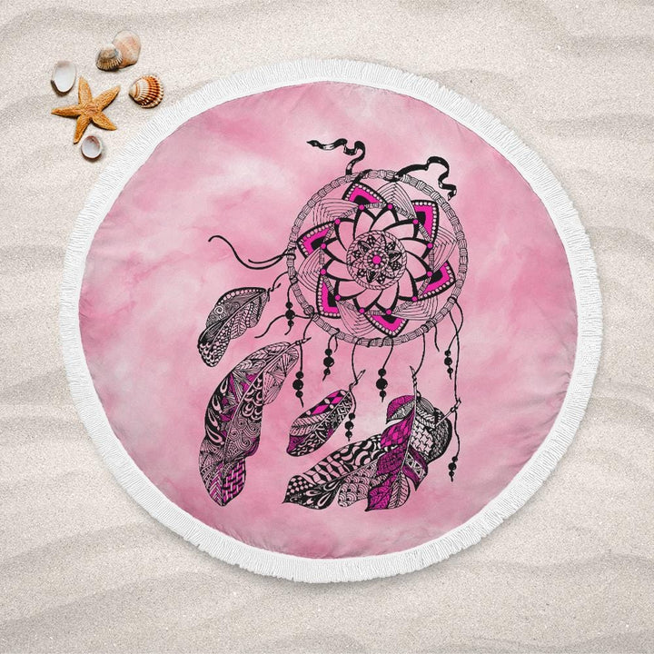 Namaste Dreamcatcher Pink Namaste Dreamcatcher Pink Lightweight Beach Towel