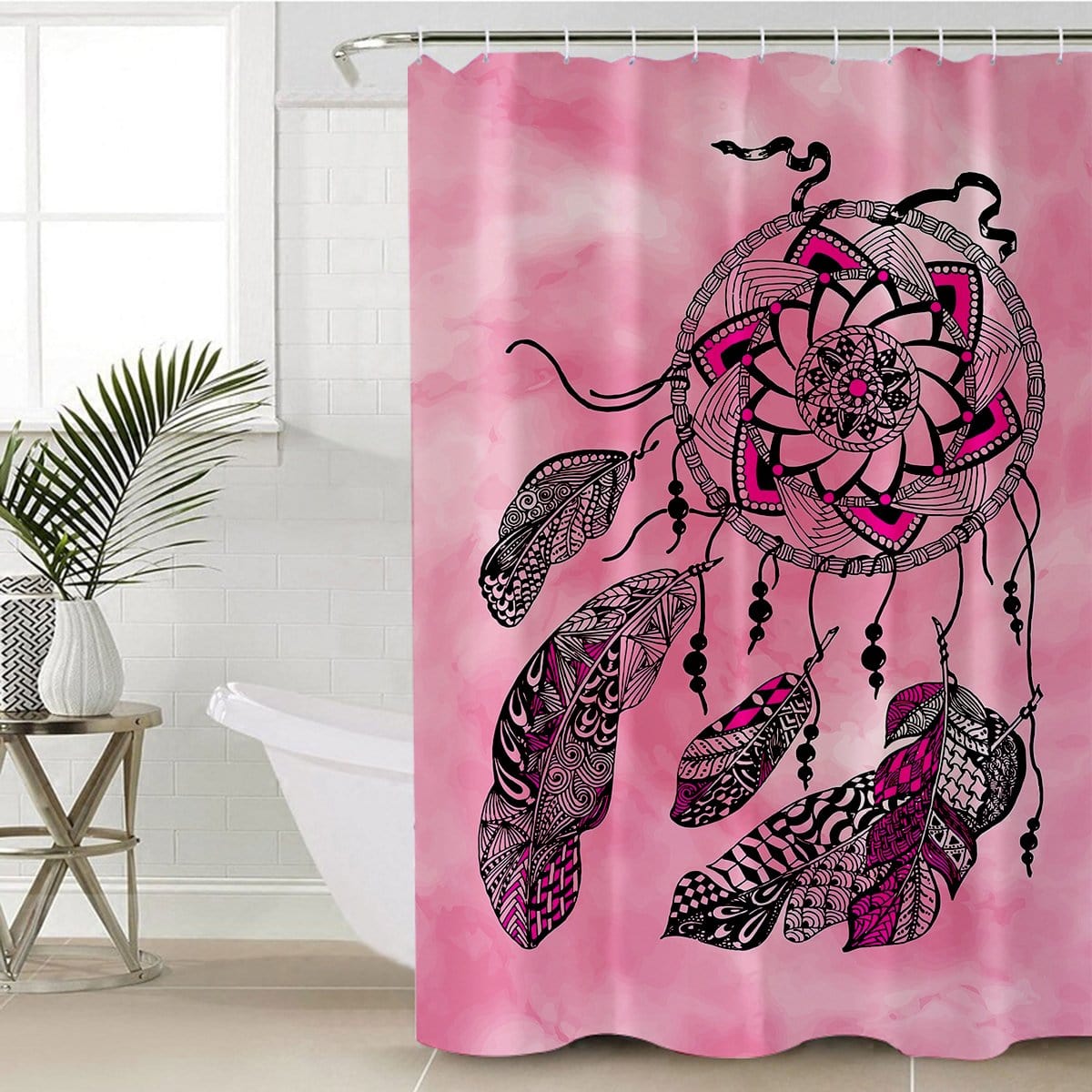 Namaste Dreamcatcher Pink Namaste Dreamcatcher Pink Shower Curtain