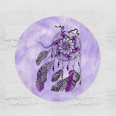 Namaste Dreamcatcher Purple Namaste Dreamcatcher Purple Round Minky Blanket