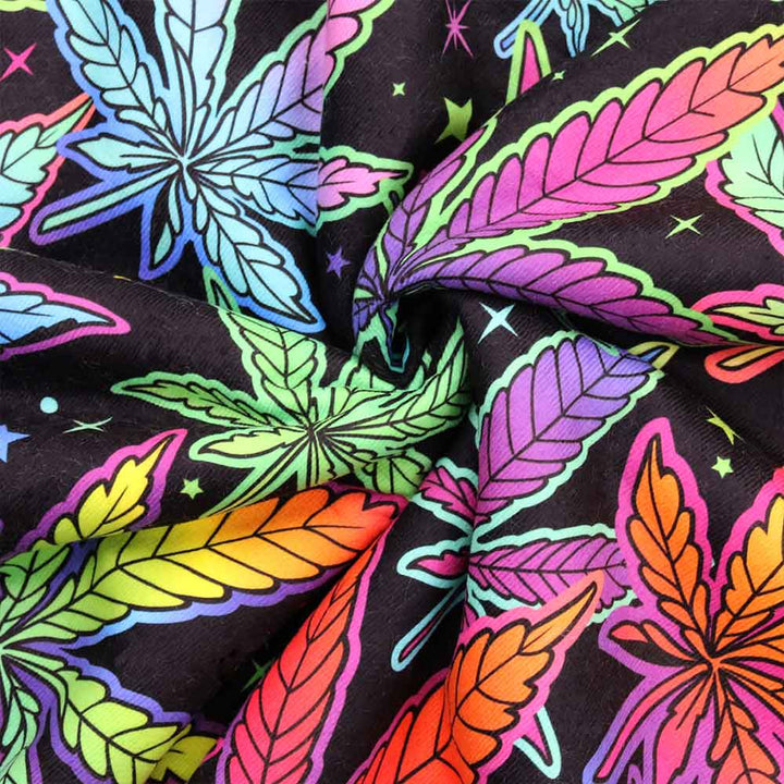 Neon Maple Leaf Plush Sherpa Blankets Neon Maple Leaf Blanket