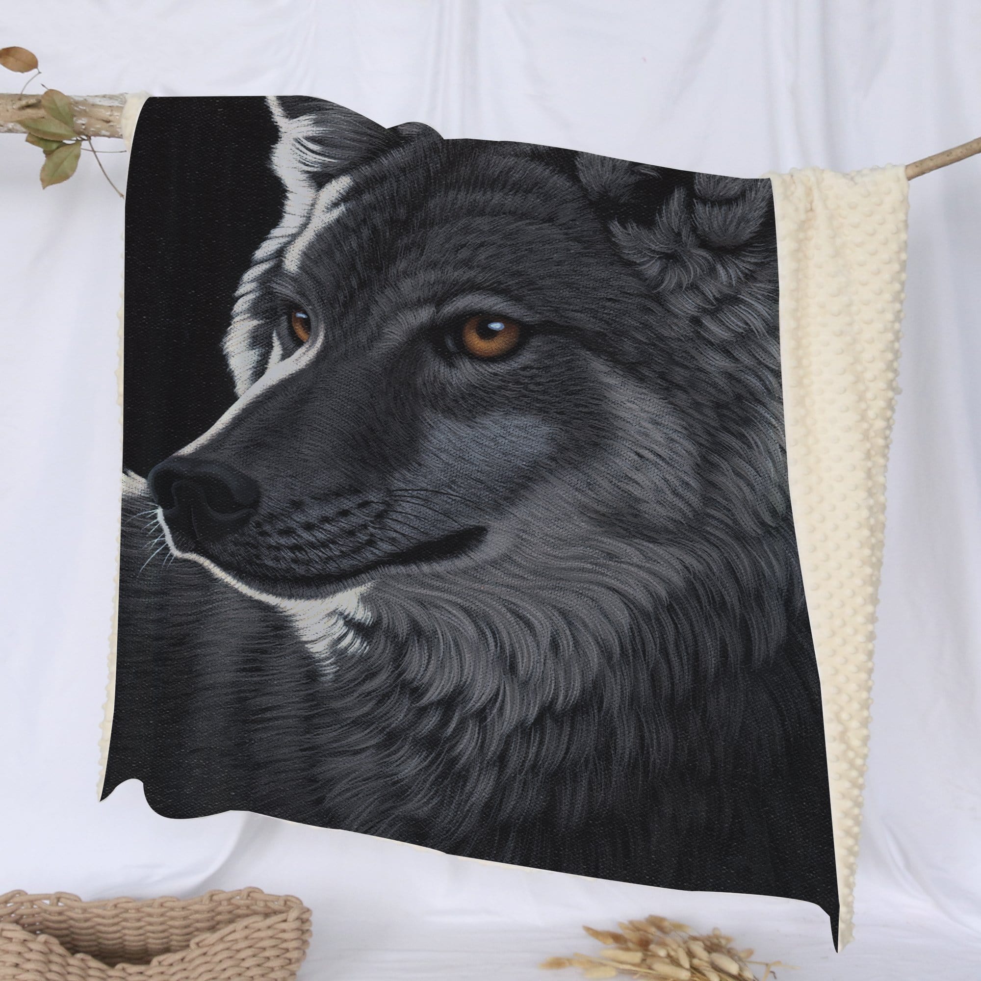 Schim Schimmel Night Wolf Deluxe Minky Blanket