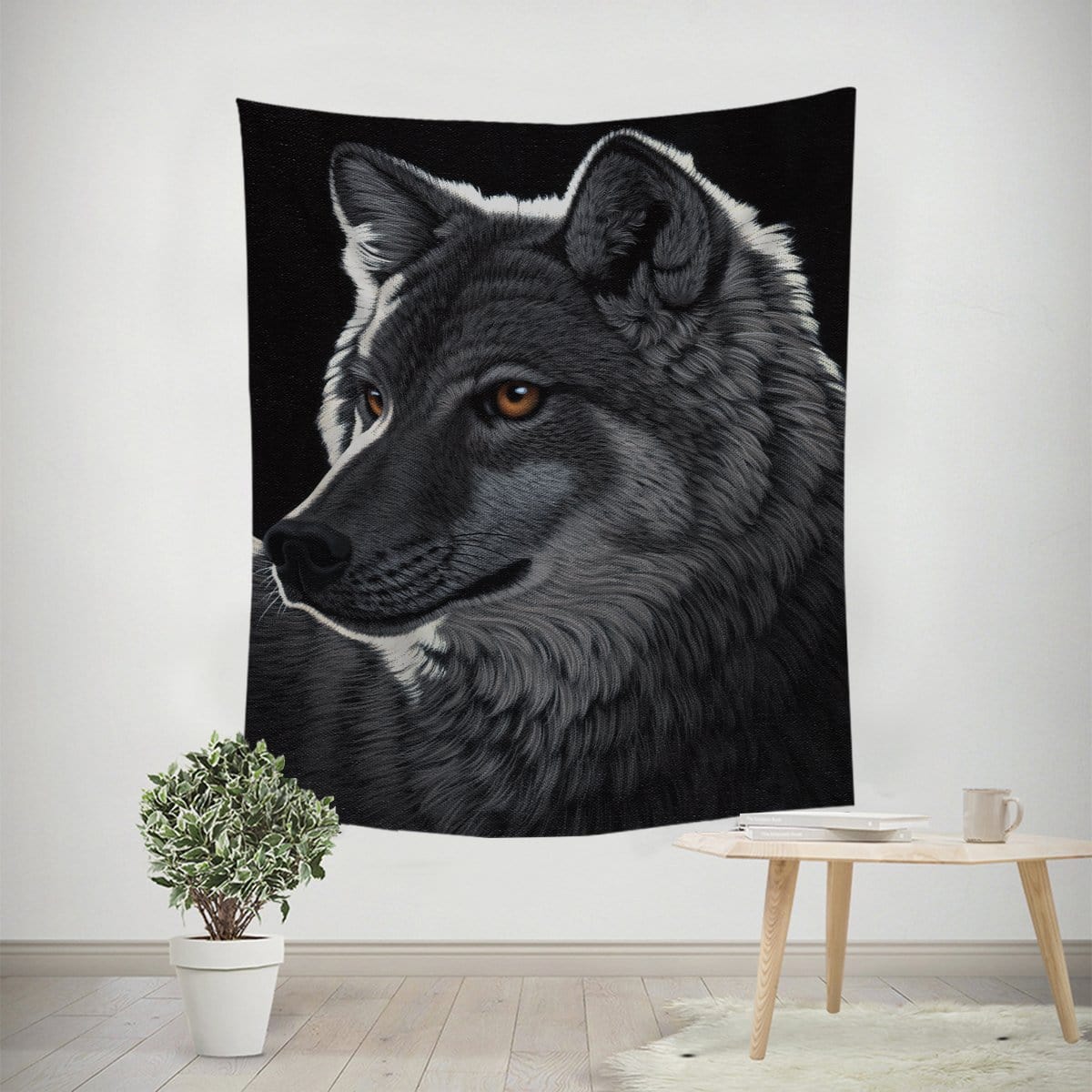 Schim Schimmel Night Wolf Tapestry