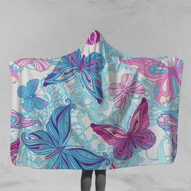 Pastel Butterflies Pastel Butterflies Hooded Blanket