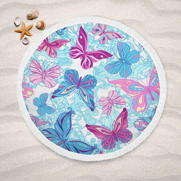 Pastel Butterflies Pastel Butterflies Lightweight Beach Towel