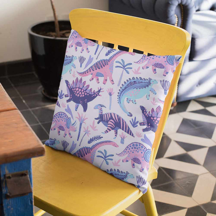 Pastel Dinosaurs Cushion Cover-Pastel Dinosaurs-Little Squiffy