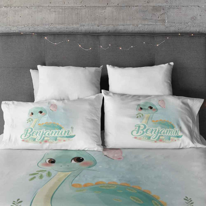 Custom Design Personalised Watercolour Dinosaurs Personalised Pillow Cases