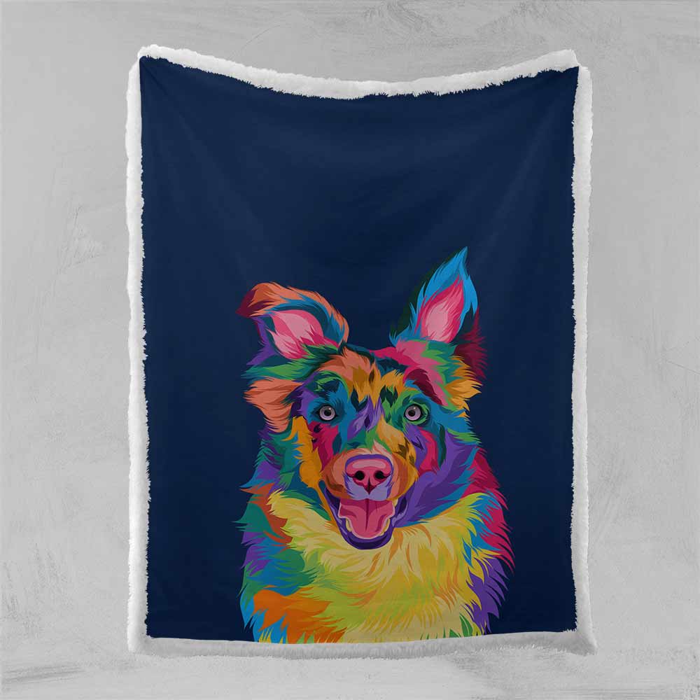 Custom Pet Portrait 75x100cm / Pop Art Custom Pet Pawtrait Blanket