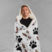 Custom Pet Pawtrait Pet Pawtrait & Paw Hooded Blanket