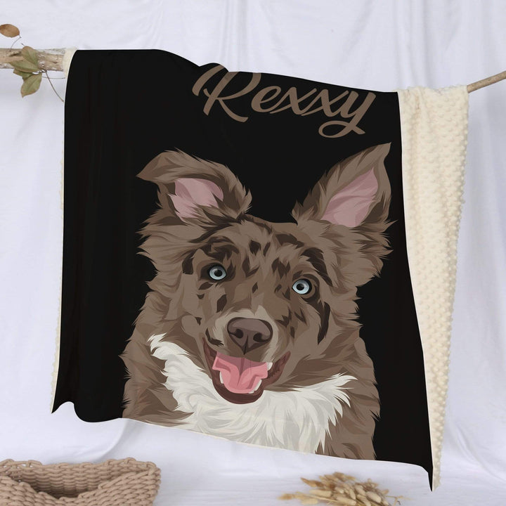 Custom Pet Portrait Custom Pet Pawtrait Deluxe Minky Blanket