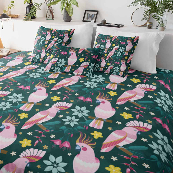 Pink Cockatoo Pink Cockatoo Quilt Cover Set