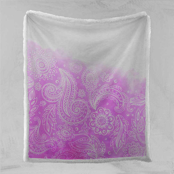 Pink Watercolour Paisley Blanket-Pink Watercolour Paisley-Little Squiffy