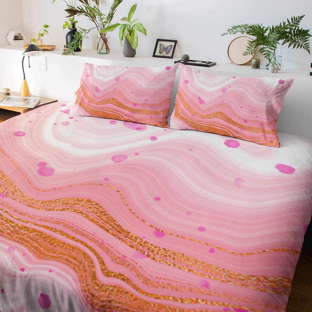 Marble Pinkalicious Marble Quilt Cover Set