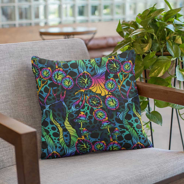 Psilocybin Mushrooms Cushion Cover-Psilocybin Mushrooms-Little Squiffy