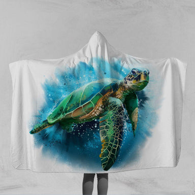 Queen Of Sea Turtle Queen Of Sea Turtle Hooded Blanket