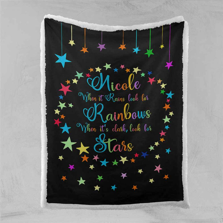 Personalised Rainbow Stars Personalised Blanket